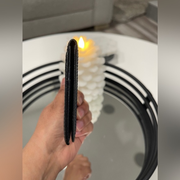 SAINT LAURENT Black Leather & Logo Small Wallet mn - Picture 7 of 9